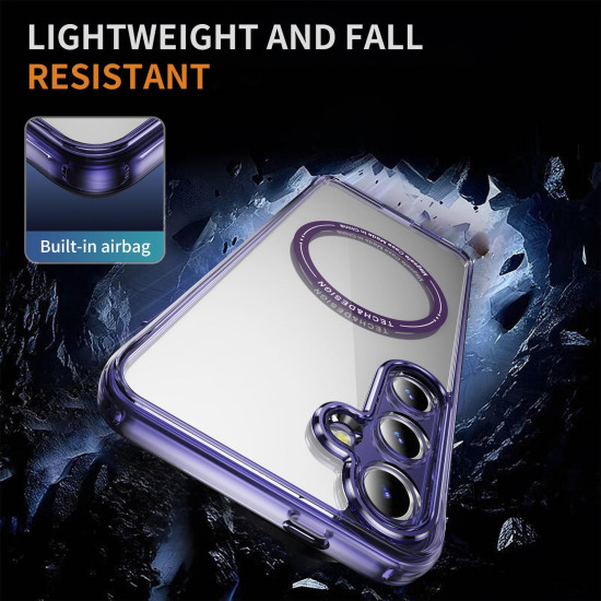 For Samsung Galaxy S24+ 5G Airbag Magsafe PC Hybrid TPU Phone Case(Clear Purple)