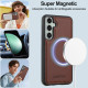 For Samsung Galaxy S24+ 5G LC.IMEEKE L2 Series Detachable Magsafe PU Phone Case with Lanyard(Brown)
