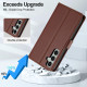 For Samsung Galaxy S24+ 5G LC.IMEEKE L2 Series Detachable Magsafe PU Phone Case with Lanyard(Brown)