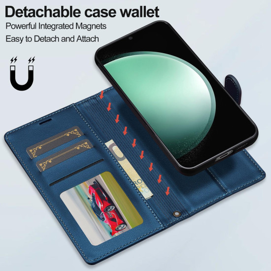 For Samsung Galaxy S24+ 5G LC.IMEEKE L2 Series Detachable Magsafe PU Phone Case with Lanyard(Blue)
