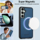 For Samsung Galaxy S24+ 5G LC.IMEEKE L2 Series Detachable Magsafe PU Phone Case with Lanyard(Blue)