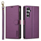 For Samsung Galaxy S24+ 5G LC.IMEEKE L2 Series Detachable Magsafe PU Phone Case with Lanyard(Purple)