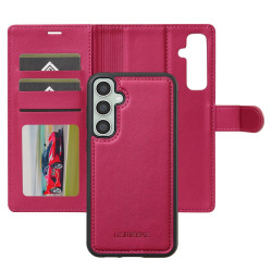 For Samsung Galaxy S24+ 5G LC.IMEEKE L2 Series Detachable Magsafe PU Phone Case with Lanyard(Red)