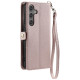 For Samsung Galaxy S24+ 5G Wallet Multi-card Slot Leather Phone Case with Lanyard(Rose Gold)