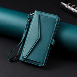 For Samsung Galaxy S24+ 5G Wallet Multi-card Slot Leather Phone Case with Lanyard(Green)