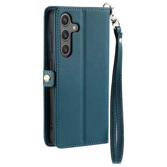 For Samsung Galaxy S24+ 5G Wallet Multi-card Slot Leather Phone Case with Lanyard(Green)