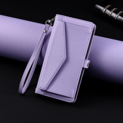 For Samsung Galaxy S24+ 5G Wallet Multi-card Slot Leather Phone Case with Lanyard(Purple)