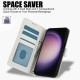 For Samsung Galaxy S24+ 5G Skin Feel Pure Color Card Slots Leather Phone Case with Dual Lanyard(White)