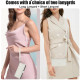 For Samsung Galaxy S24+ 5G Skin Feel Pure Color Card Slots Leather Phone Case with Dual Lanyard(White)