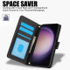 For Samsung Galaxy S24+ 5G Skin Feel Pure Color Card Slots Leather Phone Case with Dual Lanyard(Black)
