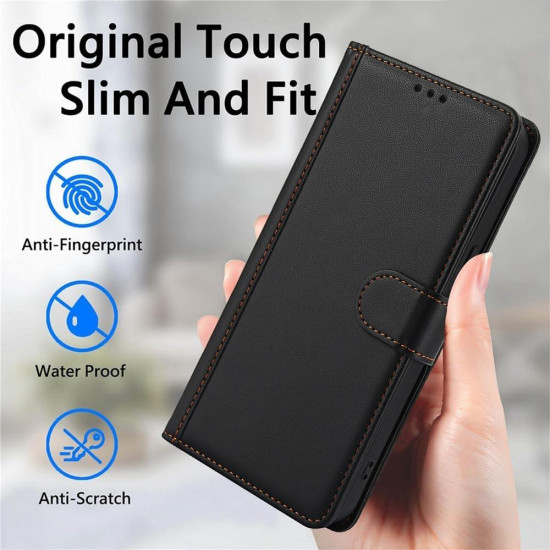 For Samsung Galaxy S24+ 5G Skin Feel Pure Color Card Slots Leather Phone Case with Dual Lanyard(Black)