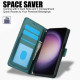 For Samsung Galaxy S24+ 5G Skin Feel Pure Color Card Slots Leather Phone Case with Dual Lanyard(Green)
