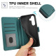 For Samsung Galaxy S24+ 5G Skin Feel Pure Color Card Slots Leather Phone Case with Dual Lanyard(Green)
