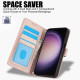 For Samsung Galaxy S24+ 5G Skin Feel Pure Color Card Slots Leather Phone Case with Dual Lanyard(Rose Gold)