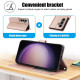 For Samsung Galaxy S24+ 5G Skin Feel Pure Color Card Slots Leather Phone Case with Dual Lanyard(Rose Gold)