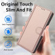 For Samsung Galaxy S24+ 5G Skin Feel Pure Color Card Slots Leather Phone Case with Dual Lanyard(Rose Gold)