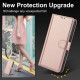 For Samsung Galaxy S24+ 5G Skin Feel Pure Color Card Slots Leather Phone Case with Dual Lanyard(Rose Gold)