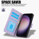 For Samsung Galaxy S24+ 5G Skin Feel Pure Color Card Slots Leather Phone Case with Dual Lanyard(Purple)