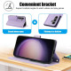 For Samsung Galaxy S24+ 5G Skin Feel Pure Color Card Slots Leather Phone Case with Dual Lanyard(Purple)
