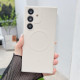 For Samsung Galaxy S24+ 5G Solid Color Liquid Silicone MagSafe Magnetic Phone Case(Antique White)