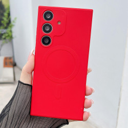 For Samsung Galaxy S24+ 5G Solid Color Liquid Silicone MagSafe Magnetic Phone Case(Red)