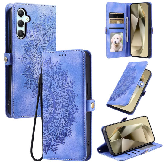 For Samsung Galaxy S24+ 5G Skin Feel Totem Embossed Leather Phone Case(Purple)