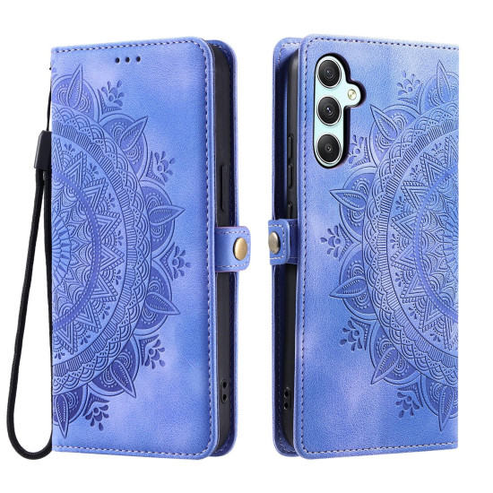For Samsung Galaxy S24+ 5G Skin Feel Totem Embossed Leather Phone Case(Purple)