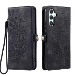 For Samsung Galaxy S24+ 5G Skin Feel Totem Embossed Leather Phone Case(Black)