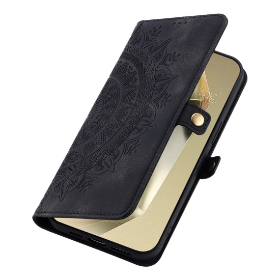 For Samsung Galaxy S24+ 5G Skin Feel Totem Embossed Leather Phone Case(Black)