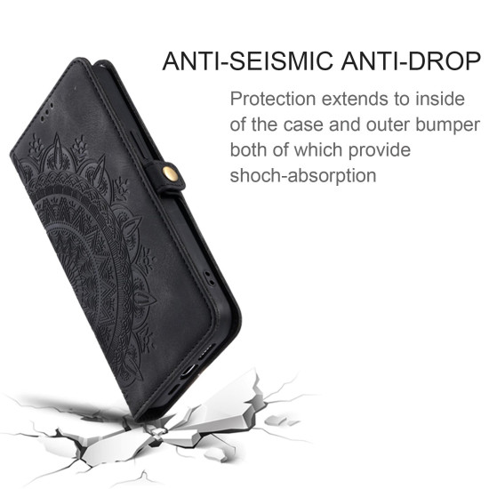 For Samsung Galaxy S24+ 5G Skin Feel Totem Embossed Leather Phone Case(Black)