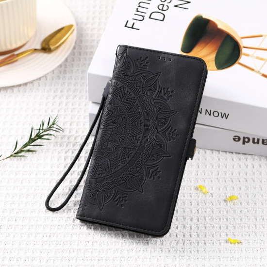 For Samsung Galaxy S24+ 5G Skin Feel Totem Embossed Leather Phone Case(Black)