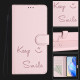 For Samsung Galaxy S24+ 5G Smile Embossing RFID Leather Phone Case(Pink)