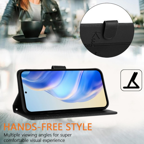 For Samsung Galaxy S24+ 5G Smile Embossing RFID Leather Phone Case(Black)