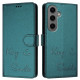 For Samsung Galaxy S24+ 5G Smile Embossing RFID Leather Phone Case(Peacock Green)