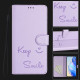 For Samsung Galaxy S24+ 5G Smile Embossing RFID Leather Phone Case(Light Purple)