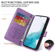 For Samsung Galaxy S24+ 5G Embossed Butterfly Flowers Leather Phone Case(Purple)