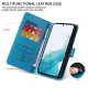 For Samsung Galaxy S24+ 5G Embossed Butterfly Flowers Leather Phone Case(Blue)