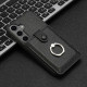 For Samsung Galaxy S24+ 5G Litchi Texture Drawing Card Bag Ring Holder Phone Case(Black)