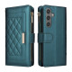 For Samsung Galaxy S24+ 5G Crossbody Zipper Wallet Rhombus Leather Phone Case(Green)