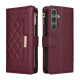 For Samsung Galaxy S24+ 5G Crossbody Zipper Wallet Rhombus Leather Phone Case(Wine Red)