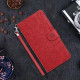 For Samsung Galaxy S24+ 5G Floral Embossed Pattern Leather Phone Case(Red)