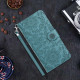 For Samsung Galaxy S24+ 5G Floral Embossed Pattern Leather Phone Case(Dark Green)