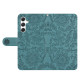 For Samsung Galaxy S24+ 5G Floral Embossed Pattern Leather Phone Case(Dark Green)