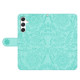 For Samsung Galaxy S24+ 5G Floral Embossed Pattern Leather Phone Case(Light Green)