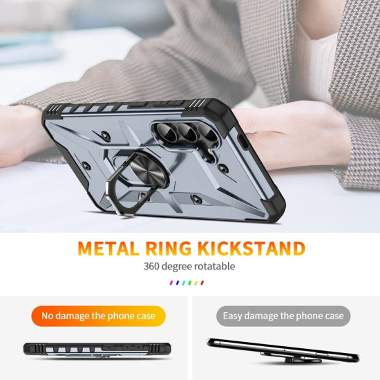For Samsung Galaxy S24+ 5G Ring Holder Phone Case(Grey)
