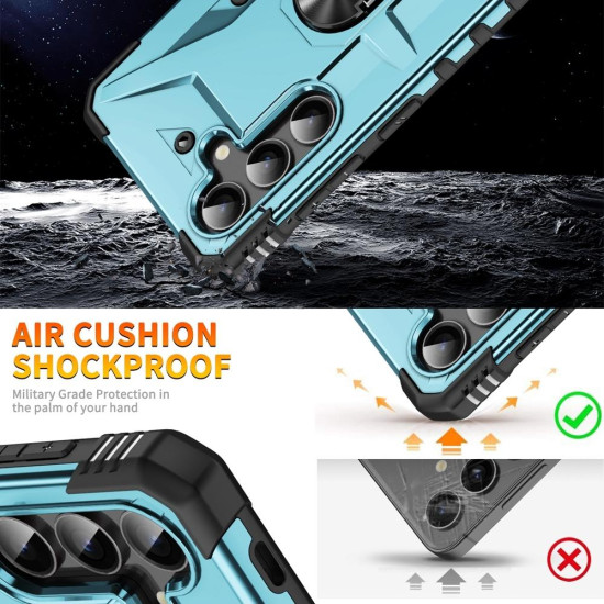 For Samsung Galaxy S24+ 5G Ring Holder Phone Case(Light Blue)