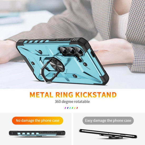 For Samsung Galaxy S24+ 5G Ring Holder Phone Case(Light Blue)