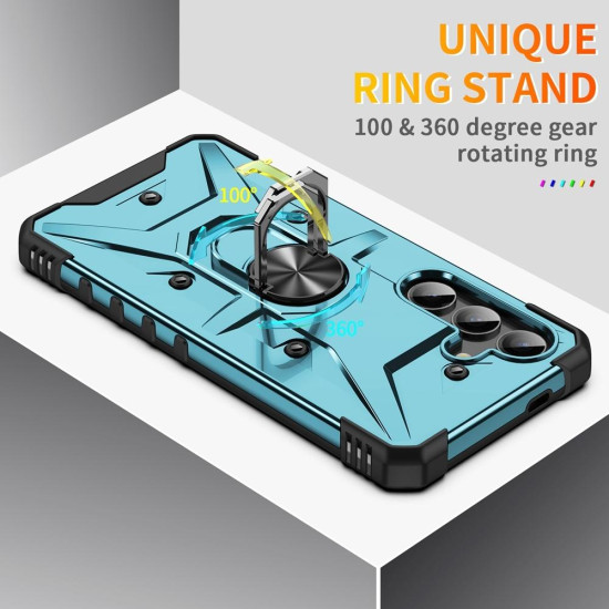 For Samsung Galaxy S24+ 5G Ring Holder Phone Case(Light Blue)