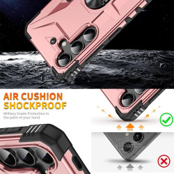 For Samsung Galaxy S24+ 5G Ring Holder Phone Case(Rose Gold)