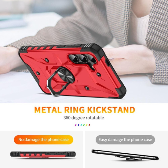 For Samsung Galaxy S24+ 5G Ring Holder Phone Case(Red)